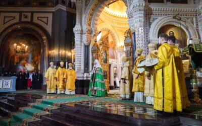 В праздник Рождества Христова Святейший Патриарх Кирилл совершил великую вечерню в Храме Христа Спасителя