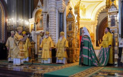 В семнадцатую годовщину интронизации Святейшего Патриарха Кирилла в Храме Христа Спасителя совершена Божественная литургия