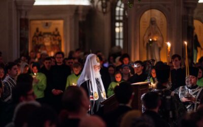 Во вторник первой седмицы Великого поста Святейший Патриарх Кирилл совершил повечерие с чтением Великого канона прп. Андрея Критского в Сретенском ставропигиальном монастыре