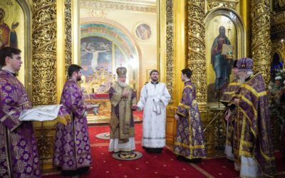 В субботу первой седмицы Великого поста Святейший Патриарх Кирилл совершил Литургию в Богоявленском кафедральном соборе в Елохове г. Москвы