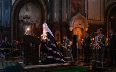 Святейший Патриарх Кирилл совершил утреню с чтением Великого канона преподобного Андрея Критского в Храме Христа Спасителя