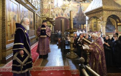 В день своего тезоименитства председатель Синодального отдела по монастырям и монашеству совершил Литургию в Успенском соборе Московского Кремля