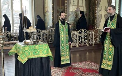В канун праздника Входа Господня во Иерусалим (Недели Ваий) в нашей обители совершено всенощное бдение