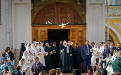 В праздник Благовещения Пресвятой Богородицы Святейший Патриарх Кирилл совершил Литургию в Благовещенском соборе Московского Кремля