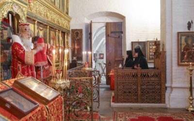 Председатель Синодального отдела по монастырям и монашеству совершил богослужение в нашем монастыре